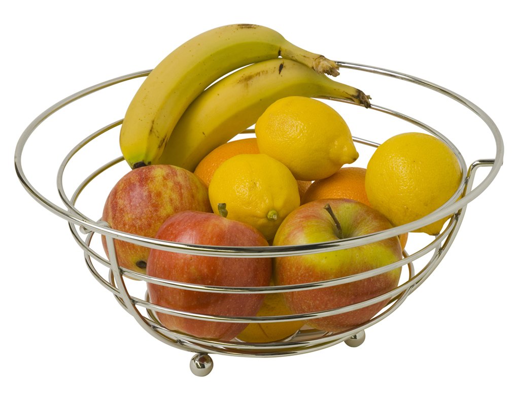 Home Basics Chrome Sphere Collection Fruit Bowl