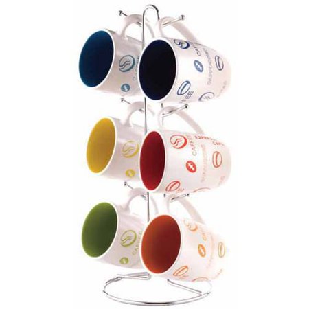 Home Basics 6-Piece Mug Set With Stand