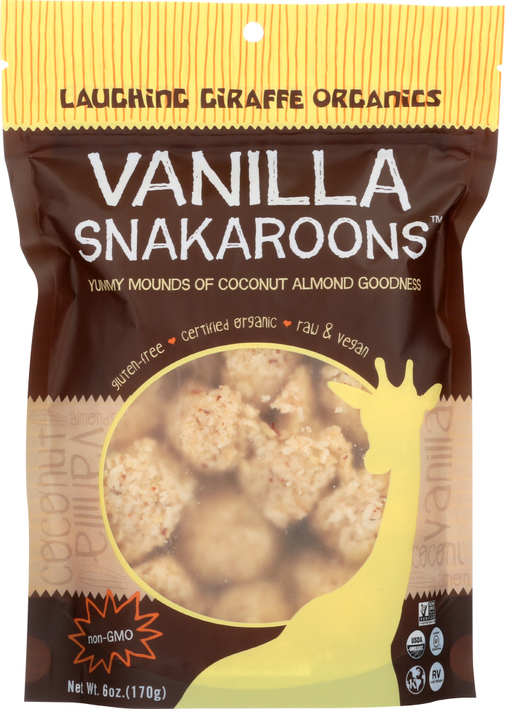 Laughing Giraffe Organics Snakaroons Gluten Free Vanilla, 6 Oz