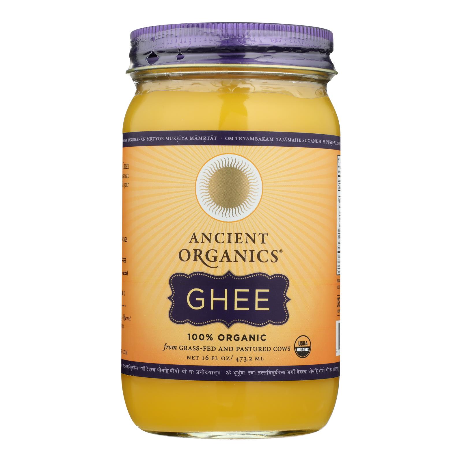 Ancient Organics Organic Artisan Ghee - Case Of 6 - 16 Fl Oz