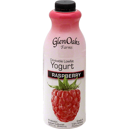GlenOaks Yogurt, Drinkable, Lowfat, Raspberry