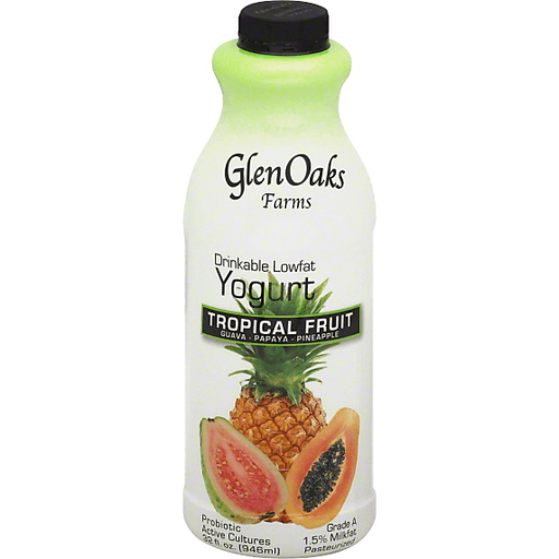GlenOaks Yogurt, Drinkable, Lowfat, Tropical Fruit