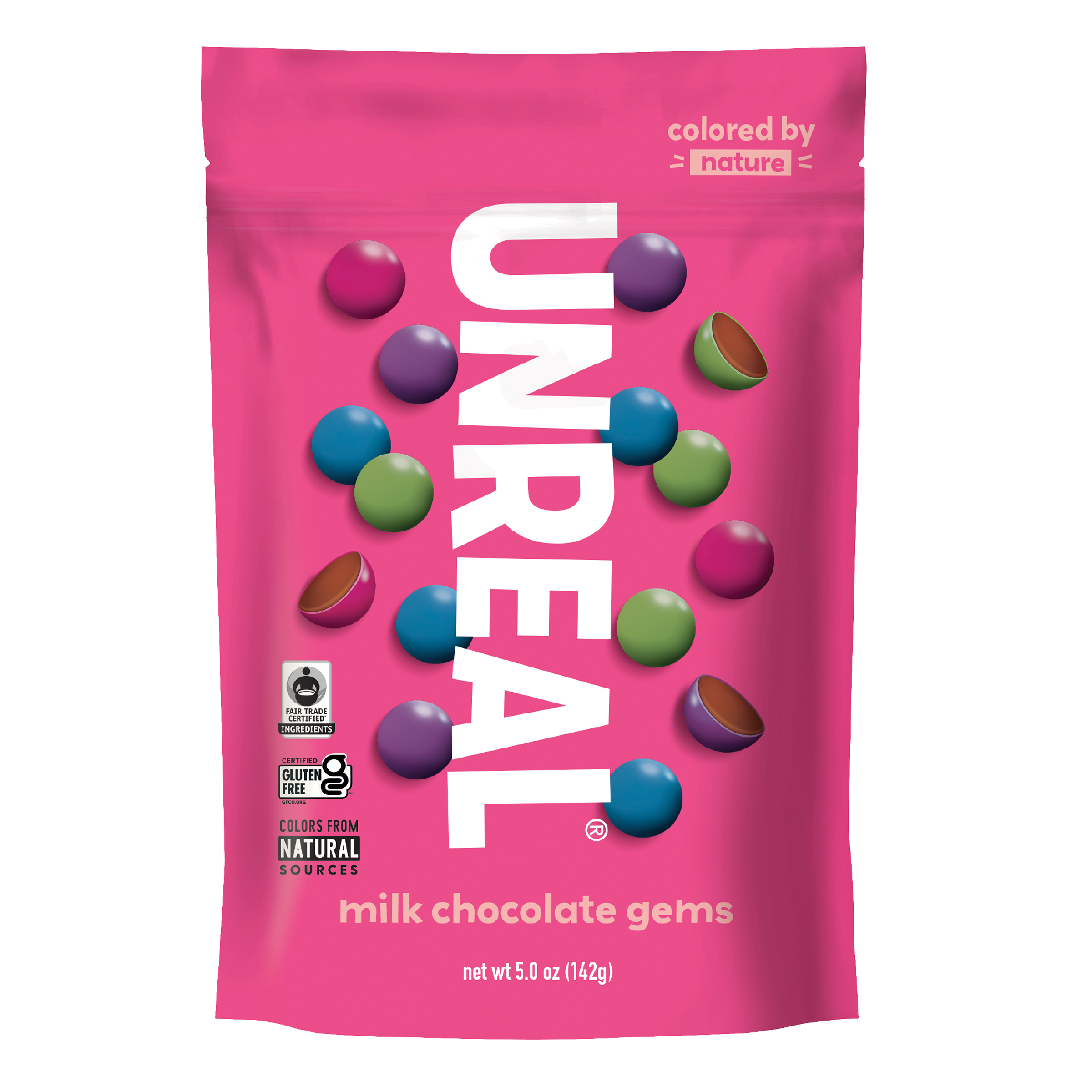 Unreal Candy Coated Milk Chocolate Gems 6 Oz