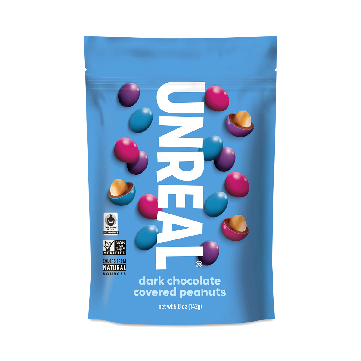 Unreal Dark Chocolate Covered Peanut Gems - 5oz
