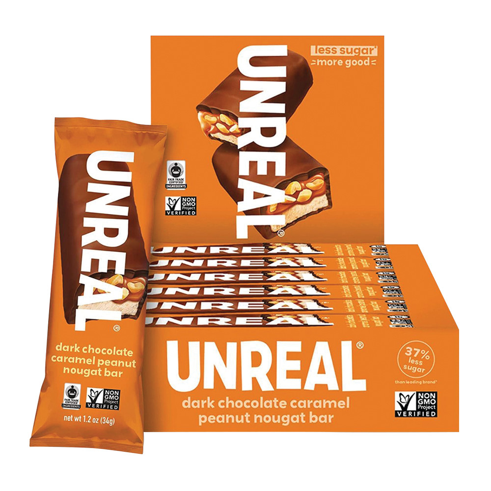 Unreal Dark Chocolate Caramel Peanut Nougat Bar, 1.2 Oz