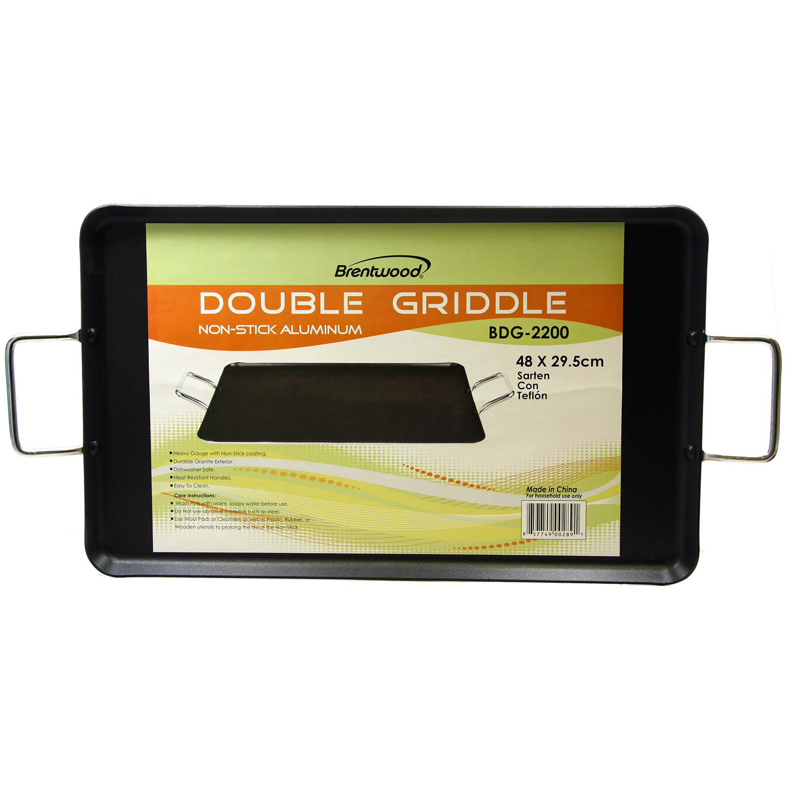 Brentwood 19-Inch Nonstick Aluminum Double-Burner Griddle Pan