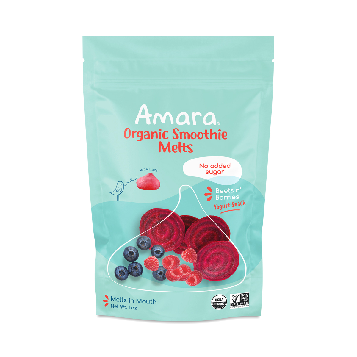 Amara Baby Food Yogurt Melts, Beets N' Berries