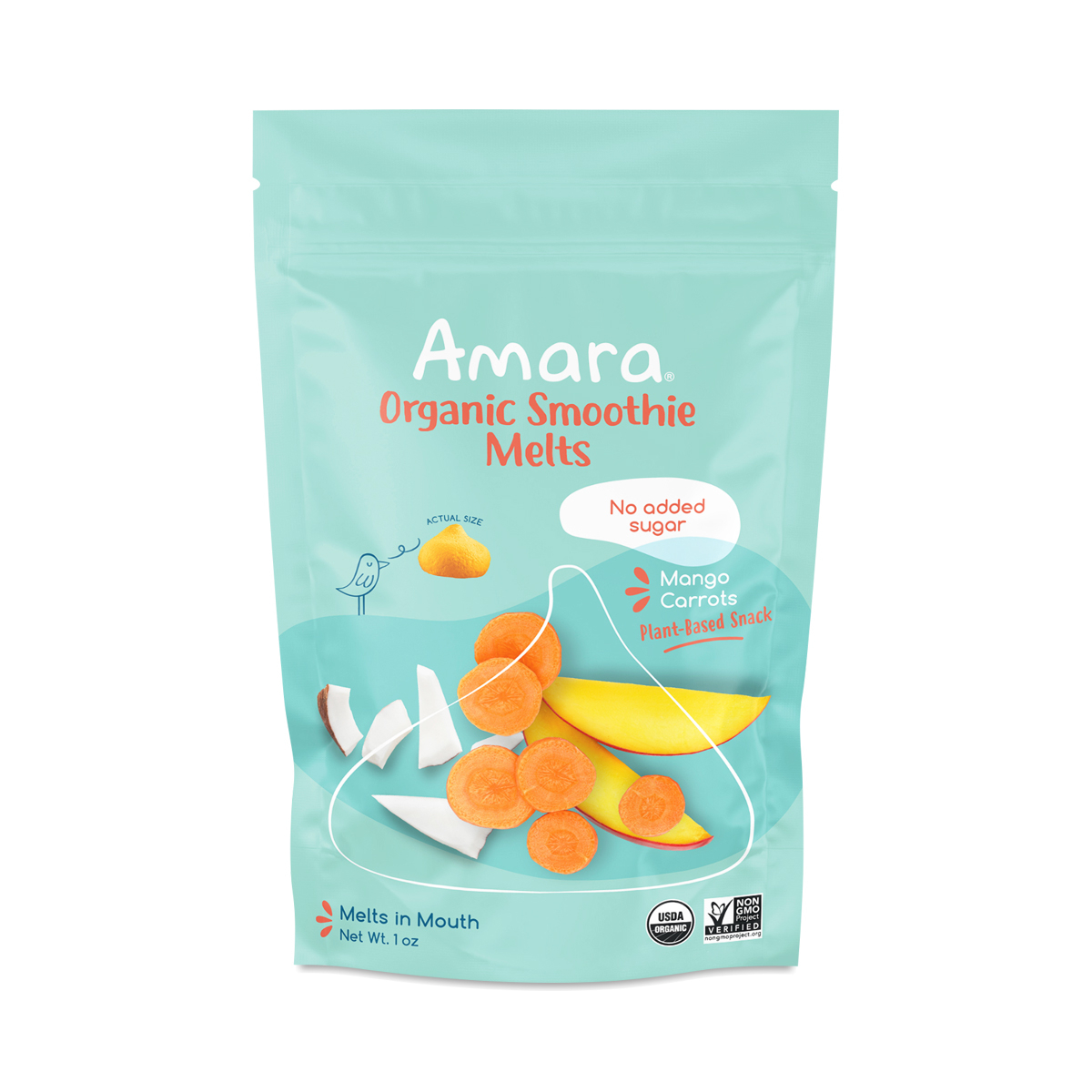 Amara Baby Food Smoothie Melts, Organic, Mango Carrots