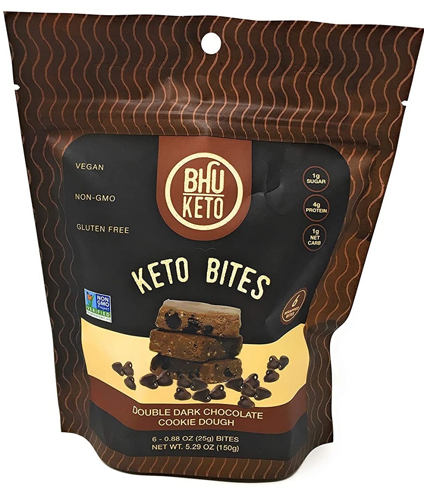 Bhu Foods Keto Double Dark Chocolate Chip Cookie Dough Bites, 5.29 Oz