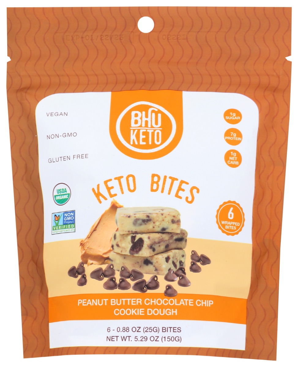 BHU Foods Keto Protein Bites, Peanut Butter Chocolate Chip Cookie Dough