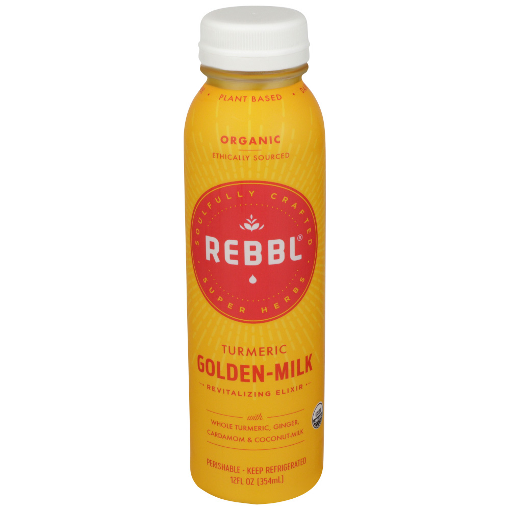 Rebbl Turmeric Golden Milk Plant Powered Elixir 12 Fl Oz Bottle