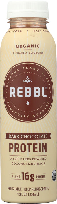 Rebbl Organic Dark Chocolate Protein Elixir, 12 Fl Oz