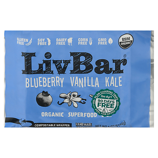 LivBar Organic Blueberry Vanilla Kale Superfood 1.55 Oz