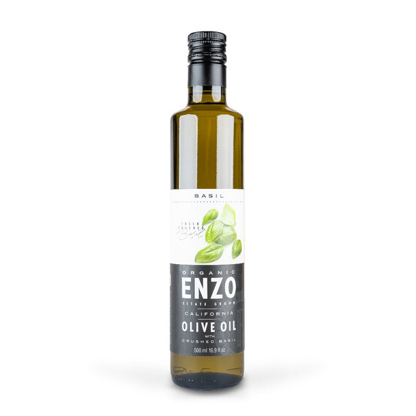 Enzos Table Olive Oil, Extra Virgin, Organic, Basil
