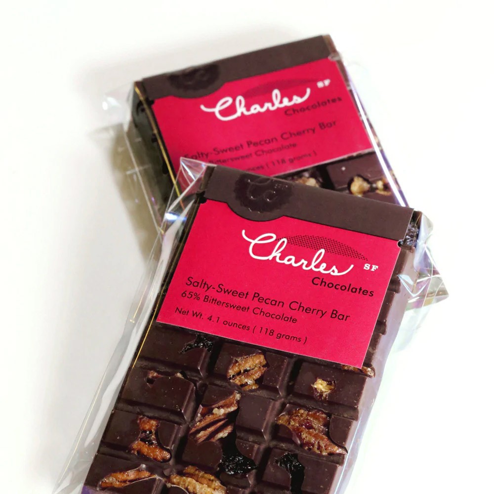 Economy Candy Charles Chocolates – Salty-Sweet Pecan Cherry Bar