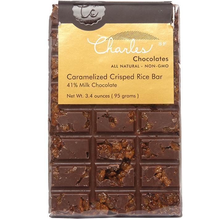Economy Candy Charles Caramelized Crisp Rice Milk Chocolate Bar 3.4 Oz