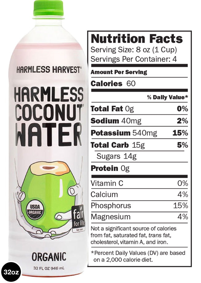Harmless Harvest Organic Coconut Water - 32 Fl Oz