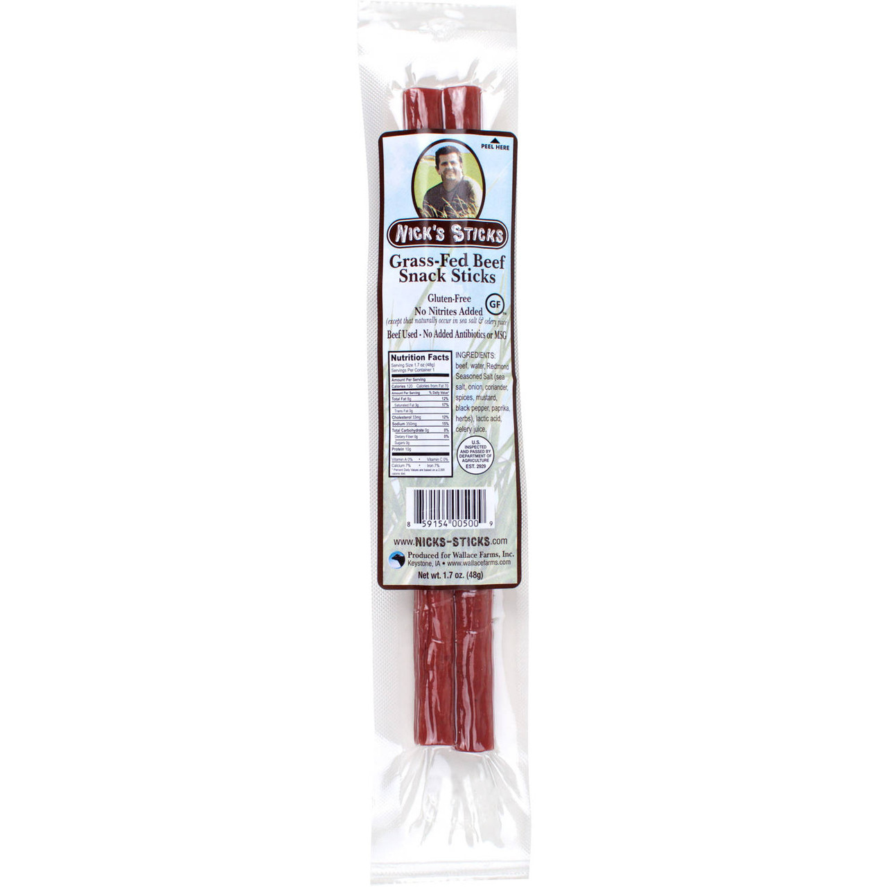 Nick's Sticks Grass Fed Beef Snack 1.7 Oz