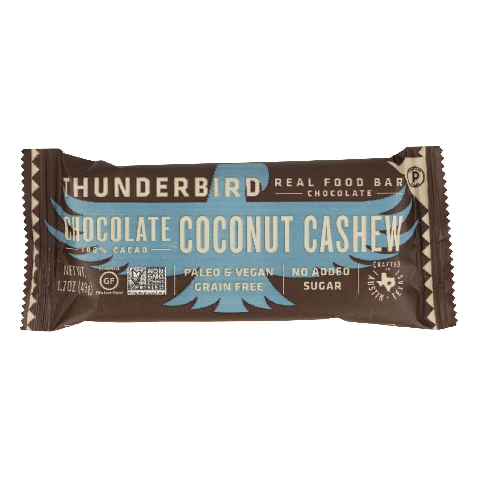 Thunderbird Bar Chocolate Coconut Cashew - Case Of 12-1.7 Oz