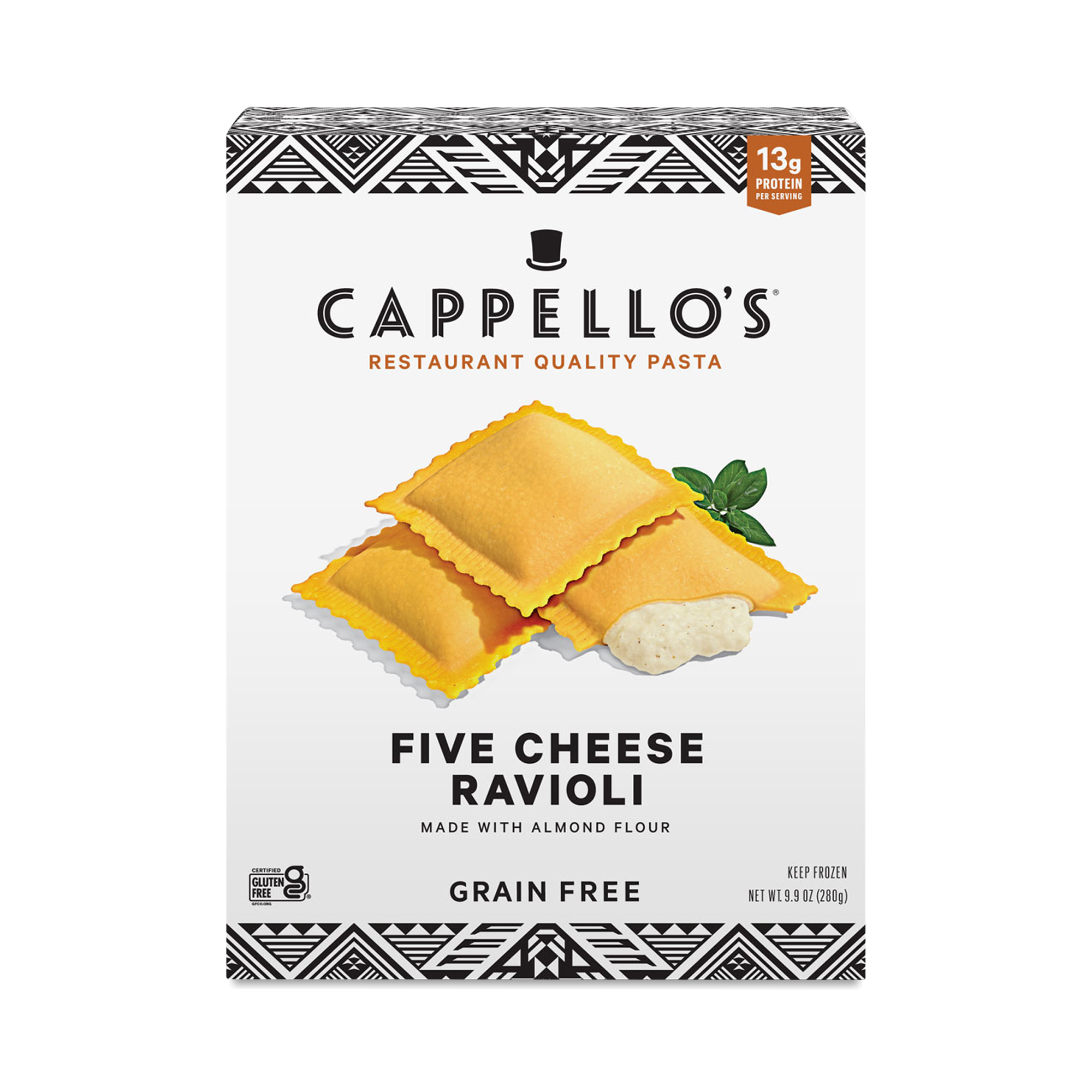 Cappello's Five Cheese Ravioli Almond Flour Pasta, 9.9 Oz