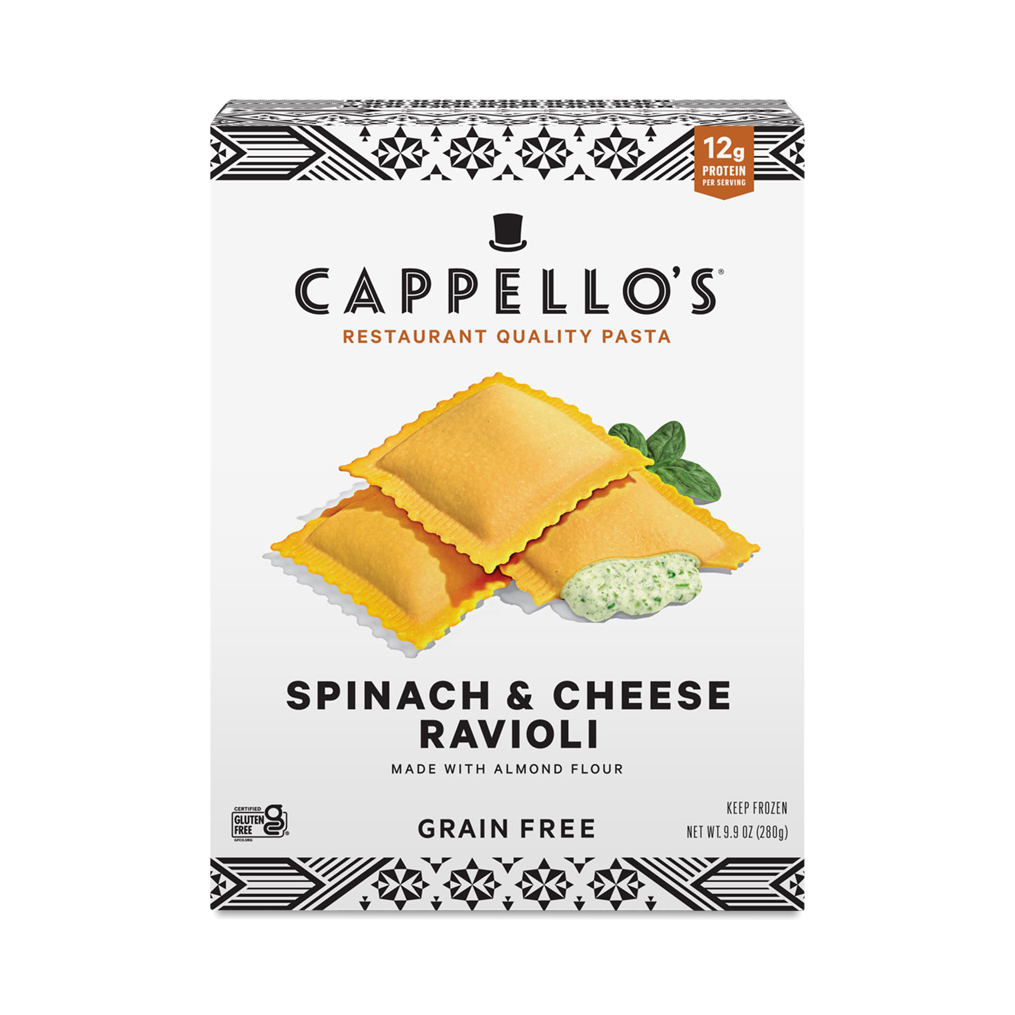 Cappello's Gluten Free Frozen Spinach & Cheese Ravioli - 9.9oz