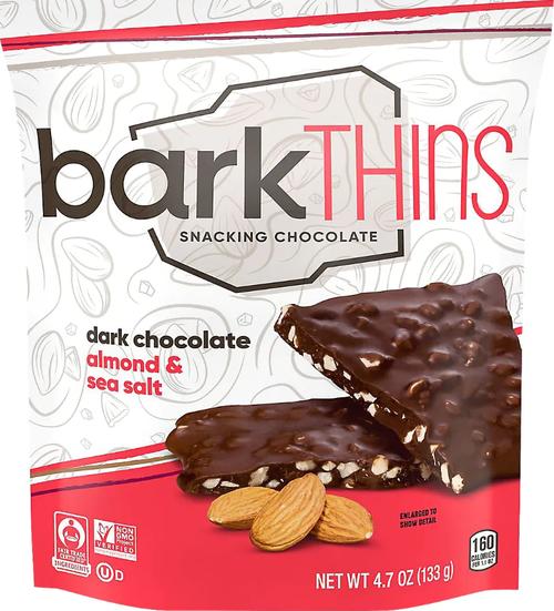 barkThins Dark Chocolate Almond With Sea Salt Bark Snacking Chocolate