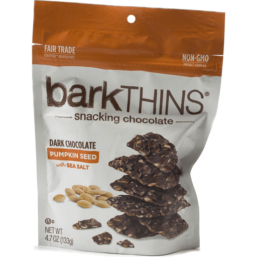 barkTHINS Thins Dark Chocolate Pumpkin Seed With Sea Salt Snacking Chocolate, Non Gmo, 4.7 Oz, Bag