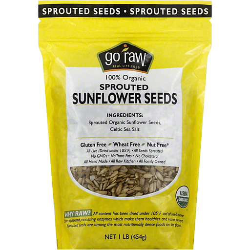 Go Raw Organic Sprouted Sunflower Seeds Sea Salt -- 14 Oz