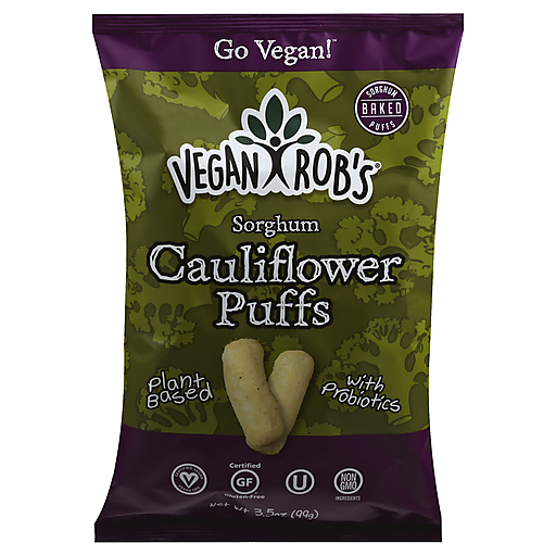 Vegan Rob's Puffs Cauliflower Probiotic, 3.5 Oz