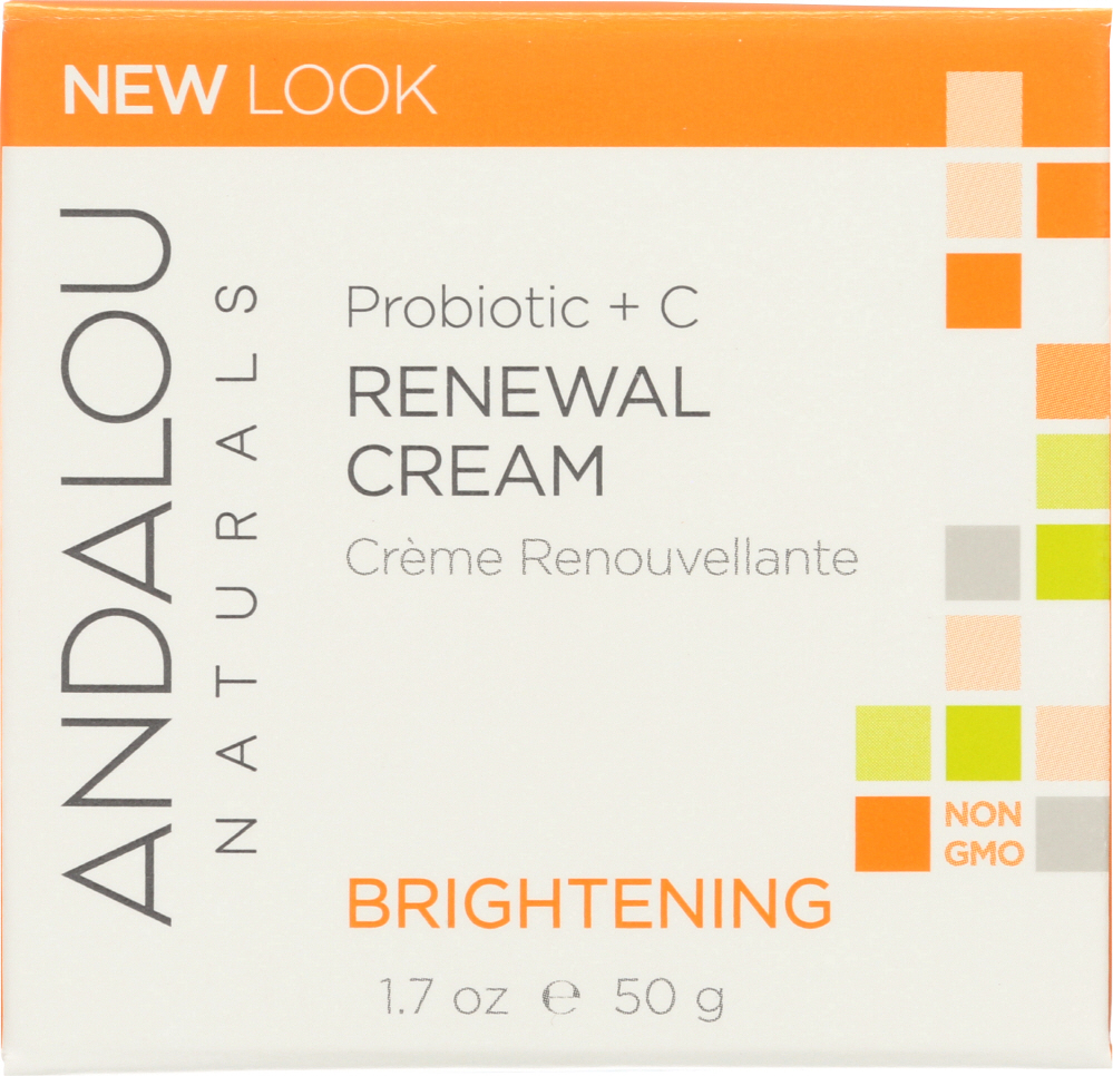 Andalou Naturals Brightening Probiotic Plus Vitamin C Renewal Cream - 1.7 Fl Oz
