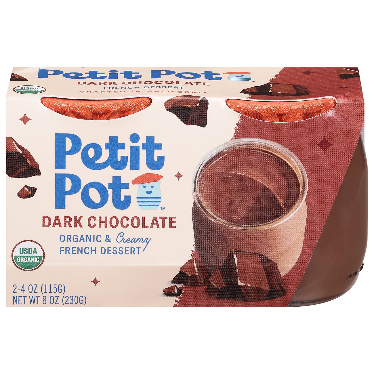 Petit Pot Dark Chocolate Organic French Dessert - 7oz/2ct