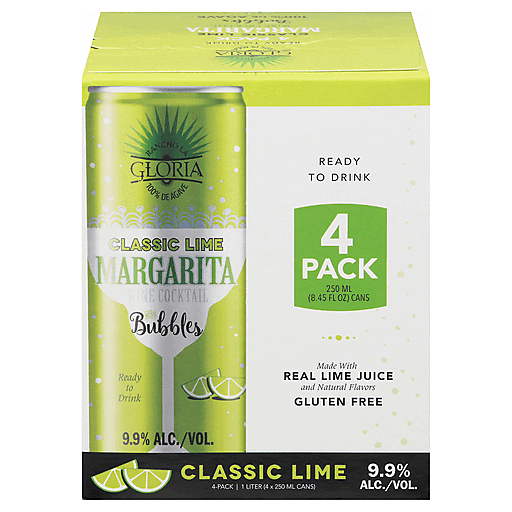 Rancho La Gloria 4 Pack Margarita Classic Lime Wine Cocktail 4-250 Ml Cans