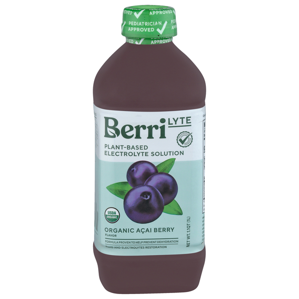 Berri Lyte Electrolyte Solution, Plant Based, Organic, Acai Berry Flavor