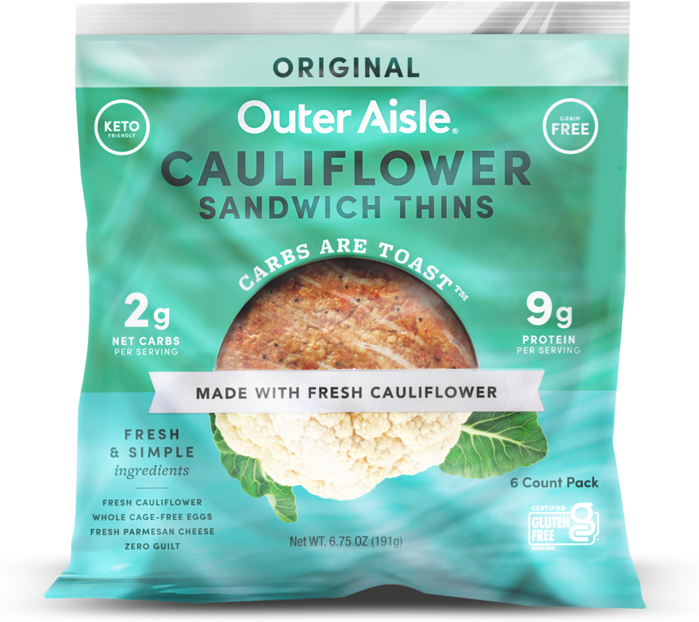 Outer Aisle Sandwich Thins, Cauliflower, Original
