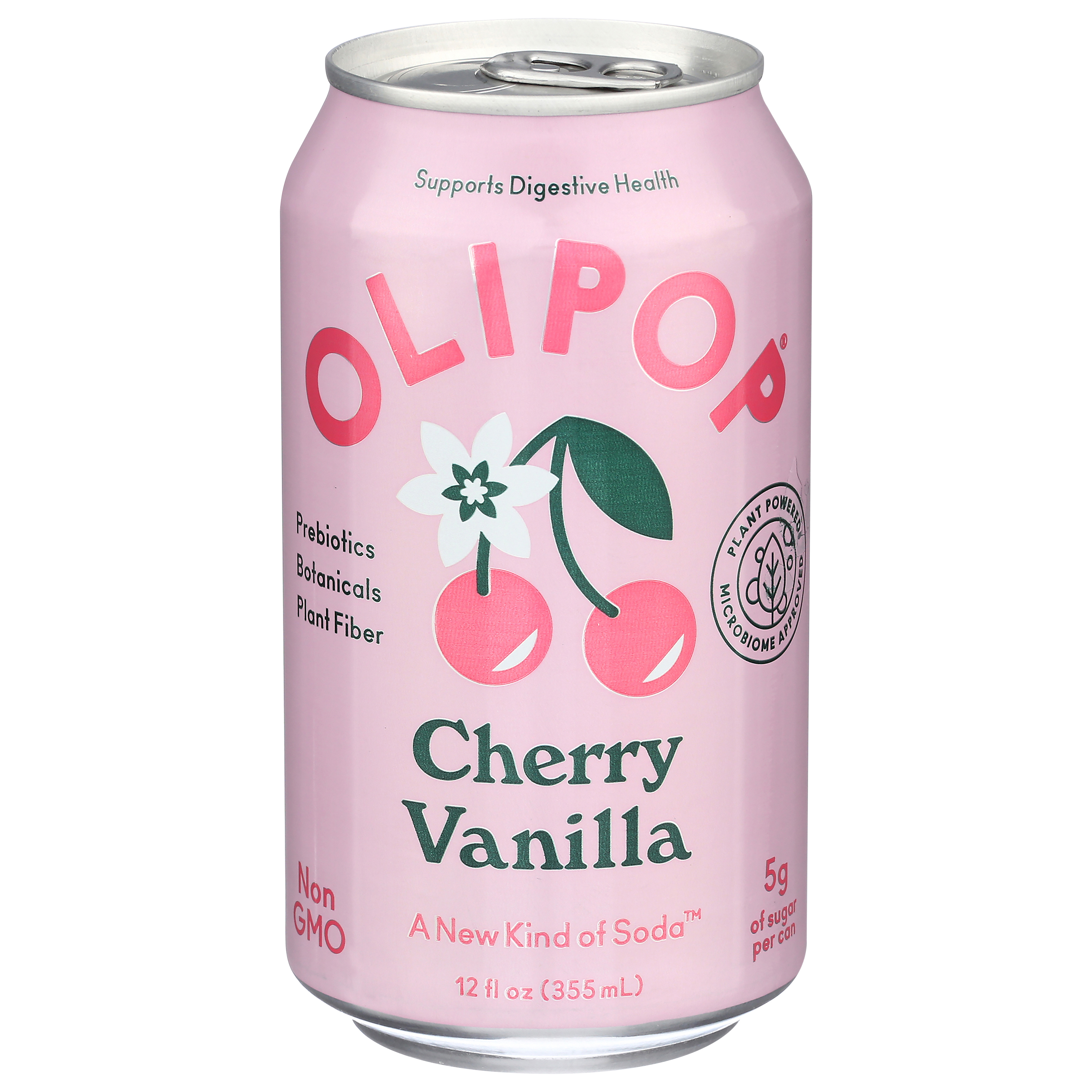 Olipop Sparkling Tonic, Cherry Vanilla 12 Fl Oz
