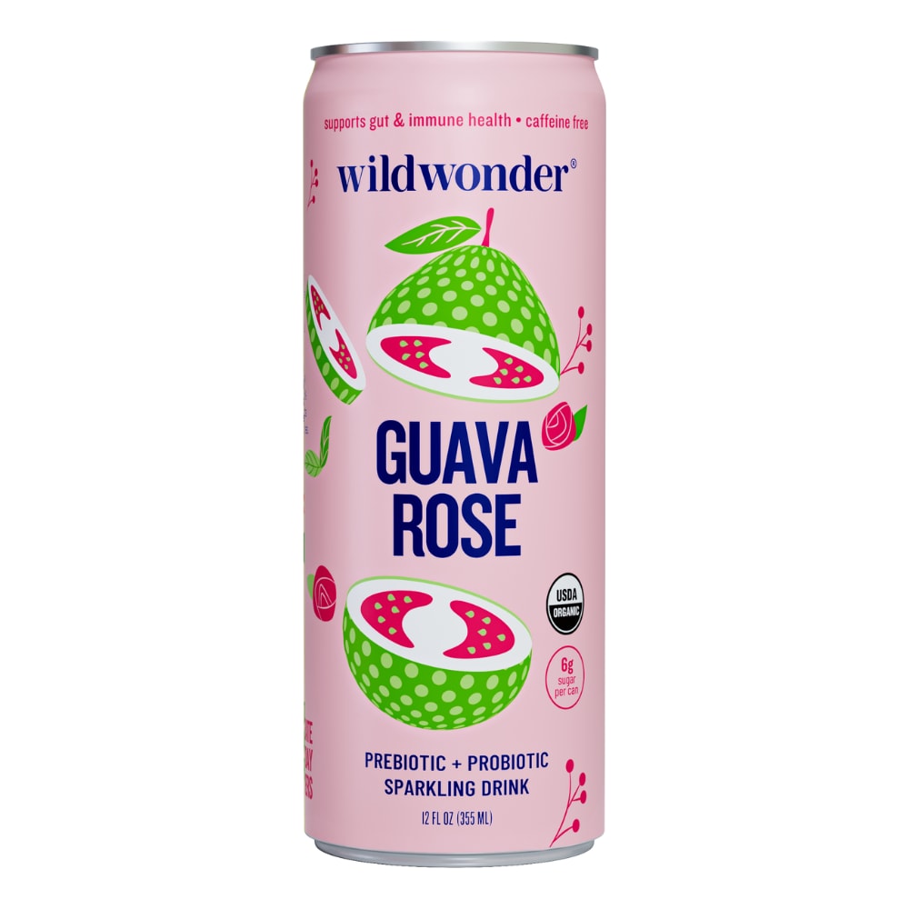 Wildwonder Guava Rose Prebiotic And Probiotic Sparkling Drink