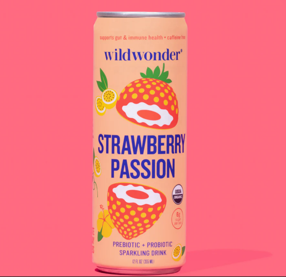 Wildwonder Strawberry Passion Sparkling Prebiotic And Probiotic