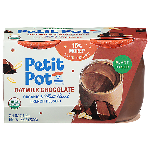 Petit Pot Organic Oatmilk Chocolate French Dessert Pots, 7 Oz