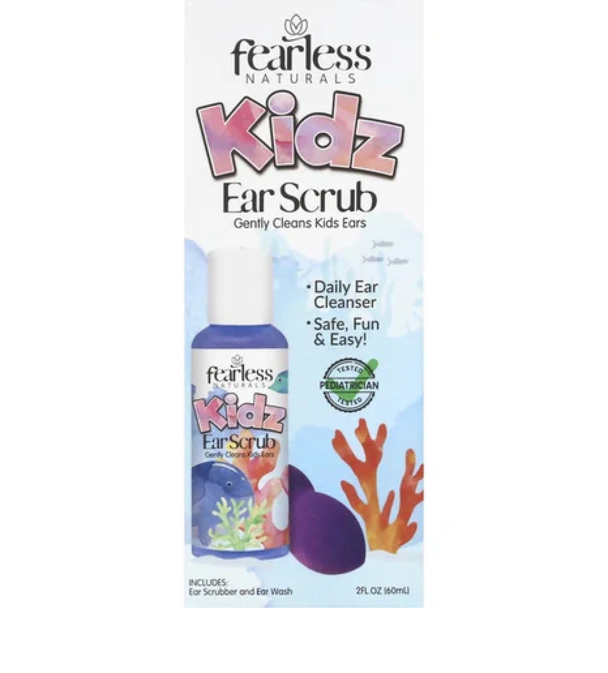 Wallys Natural Products Fearless Naturals Kids Liquid Ear Scrub, 2 Oz