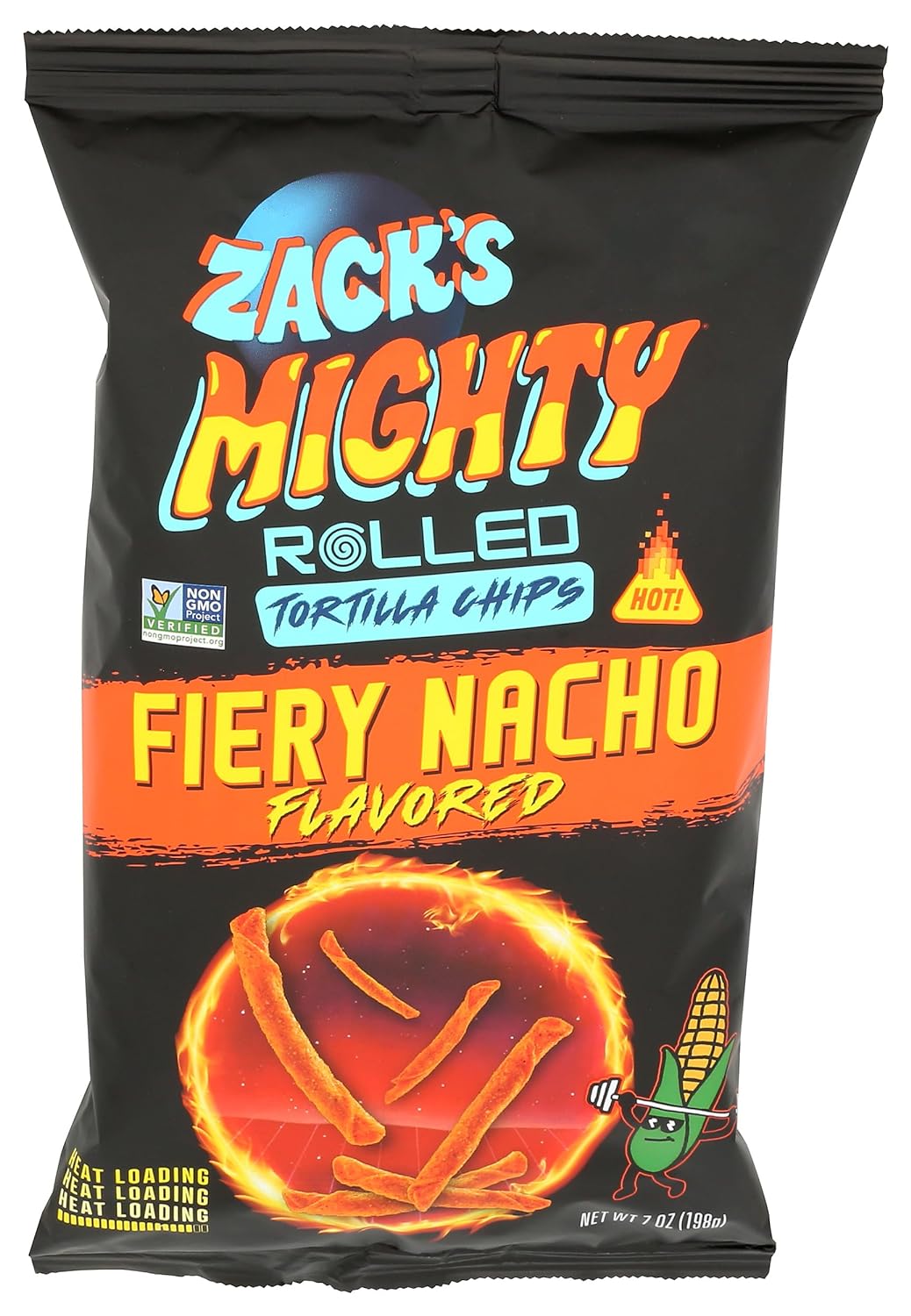Zack's Mighty Rolled Tortilla Chips, Fiery Nacho
