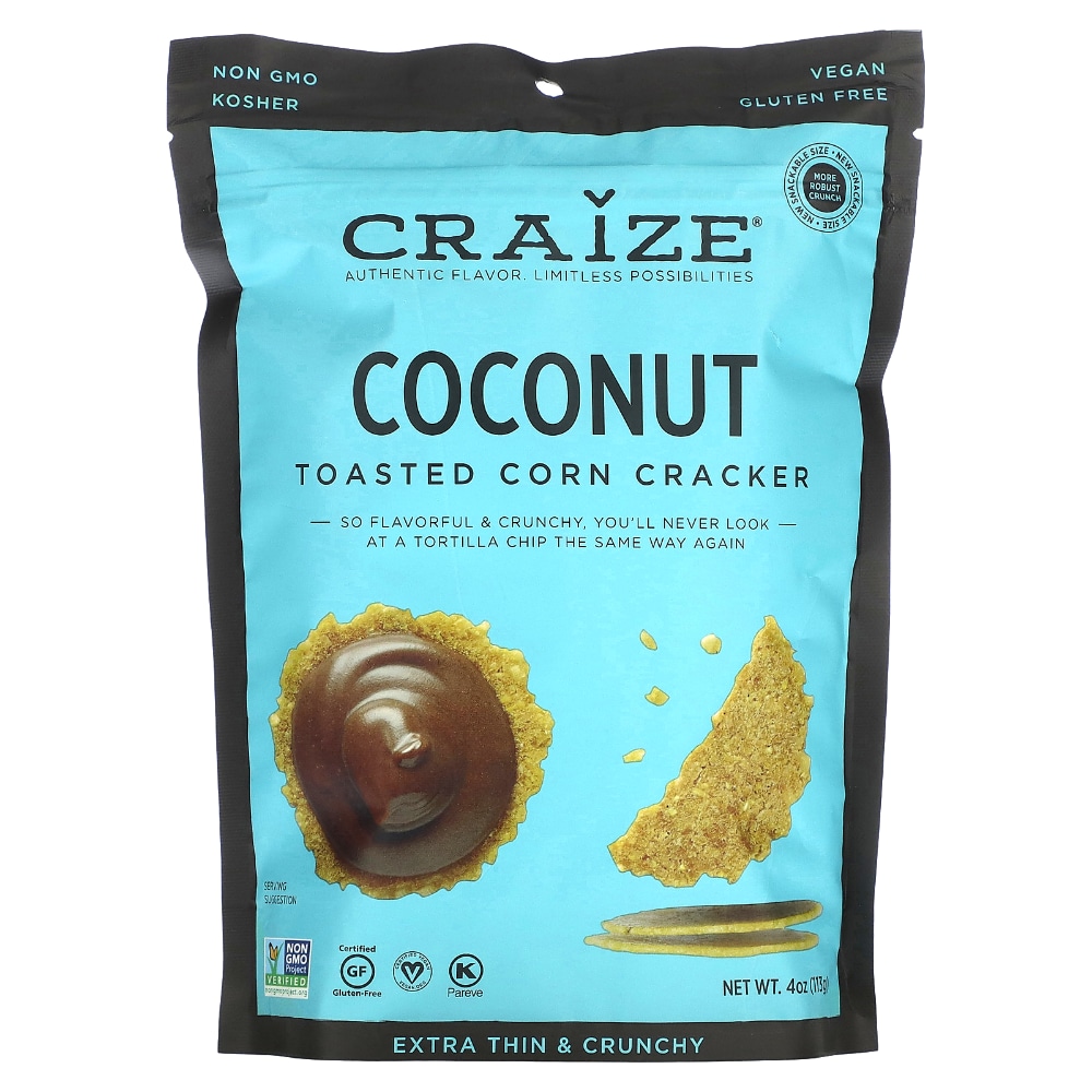 Craize Coconut Toasted Corn Crisps, 4 Ounce -- 6 Per Case