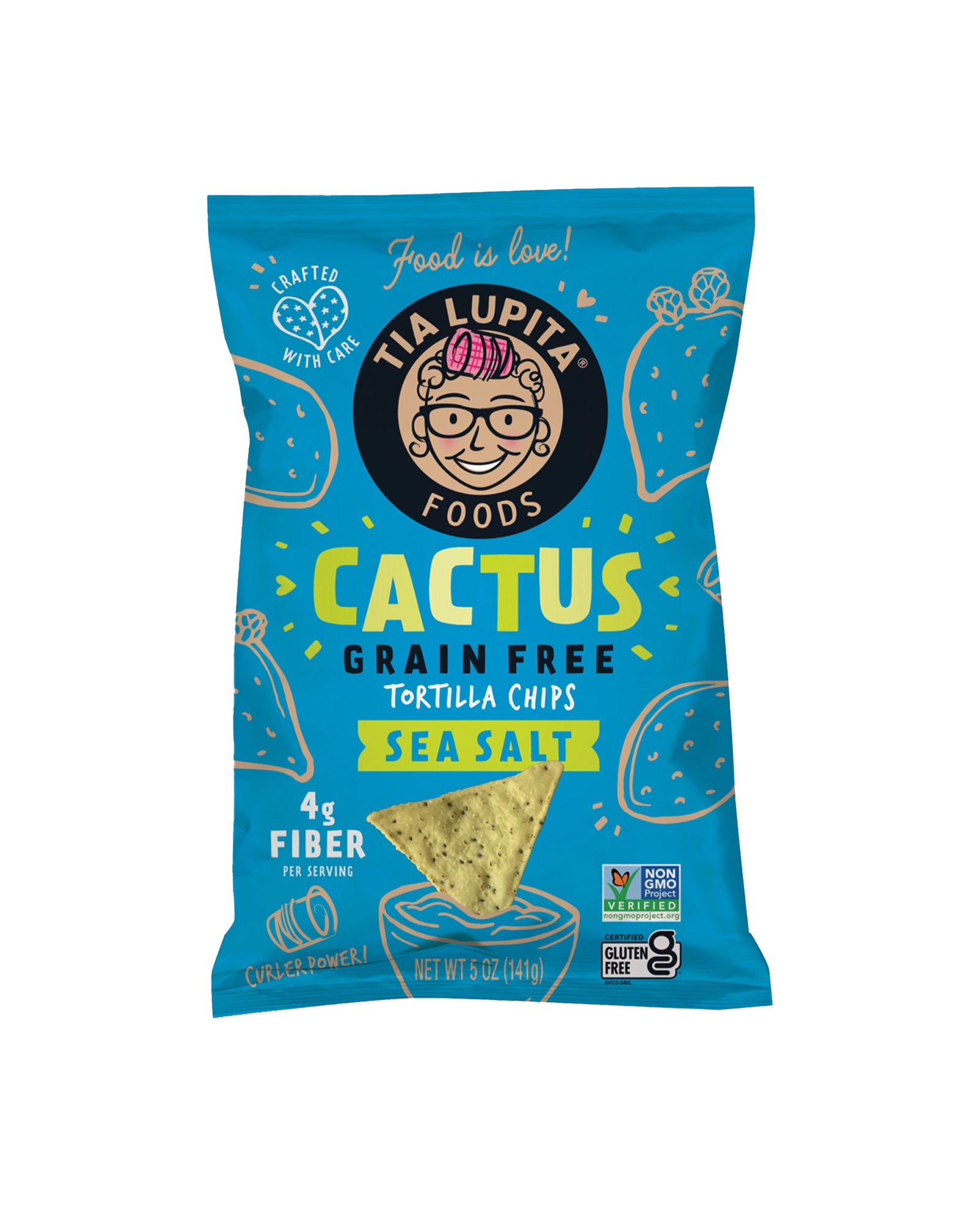 Tia Lupita Foods Tortilla Chips, Grain Free, Sea Salt, Cactus 5 Oz