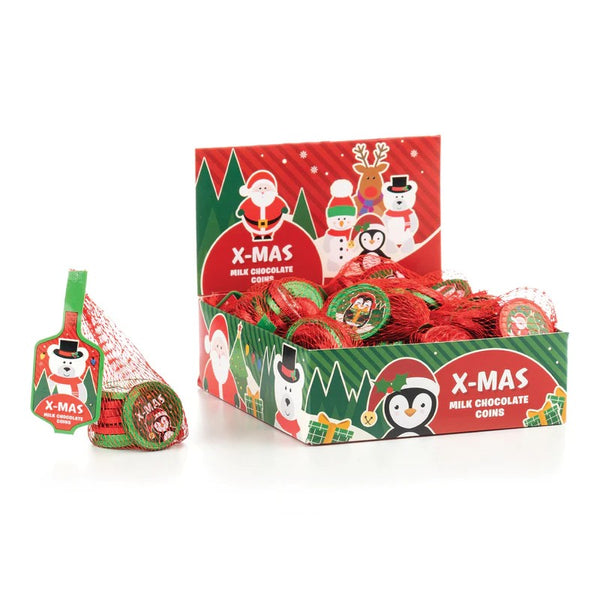 Gerrit J. Verburg Candy Fort Knox Christmas Milk Chocolate Coins 1.5 Oz. Mesh Bag