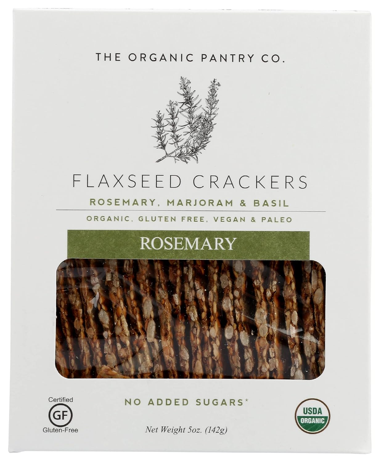 The Organic Co PANTRY Rosemary Flaxseed Crackers, 5 OZ