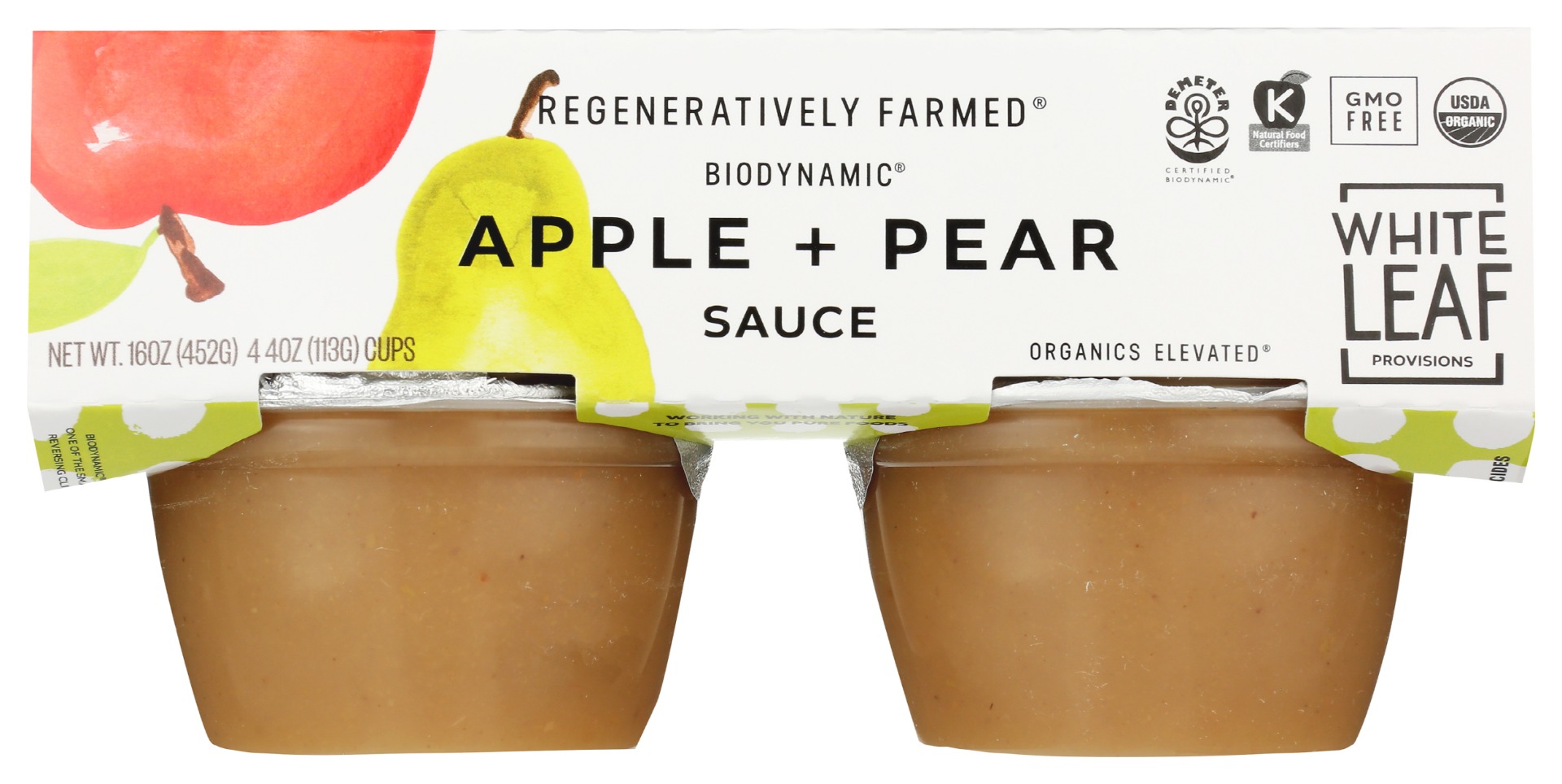 White Leaf Provisions Organic, Biodynamic Apple + Pear Sauce