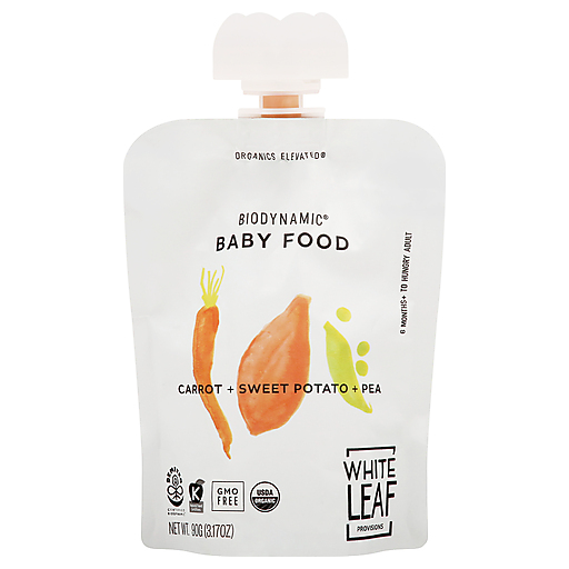 White Leaf Provisions Organic Carrot Sweet Potato Pea Baby Food, 3.17 Oz