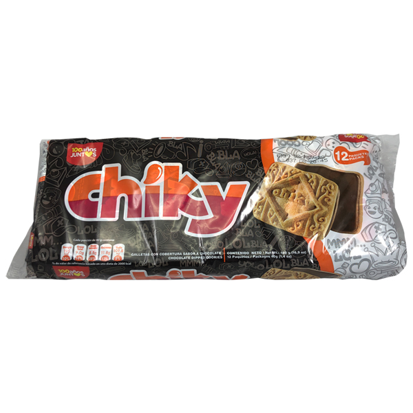 Chiky Cookies, Chocolate Dipped, 12 Packs