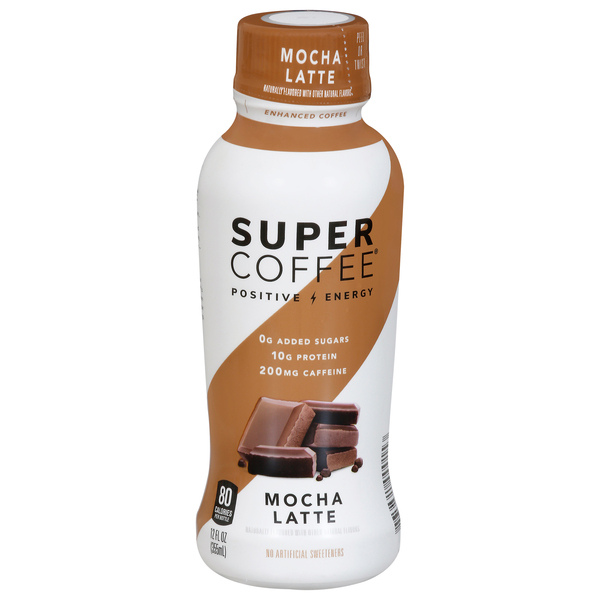 Super Coffee Positive Energy Enhanced Mocha Latte 12 Fl Oz