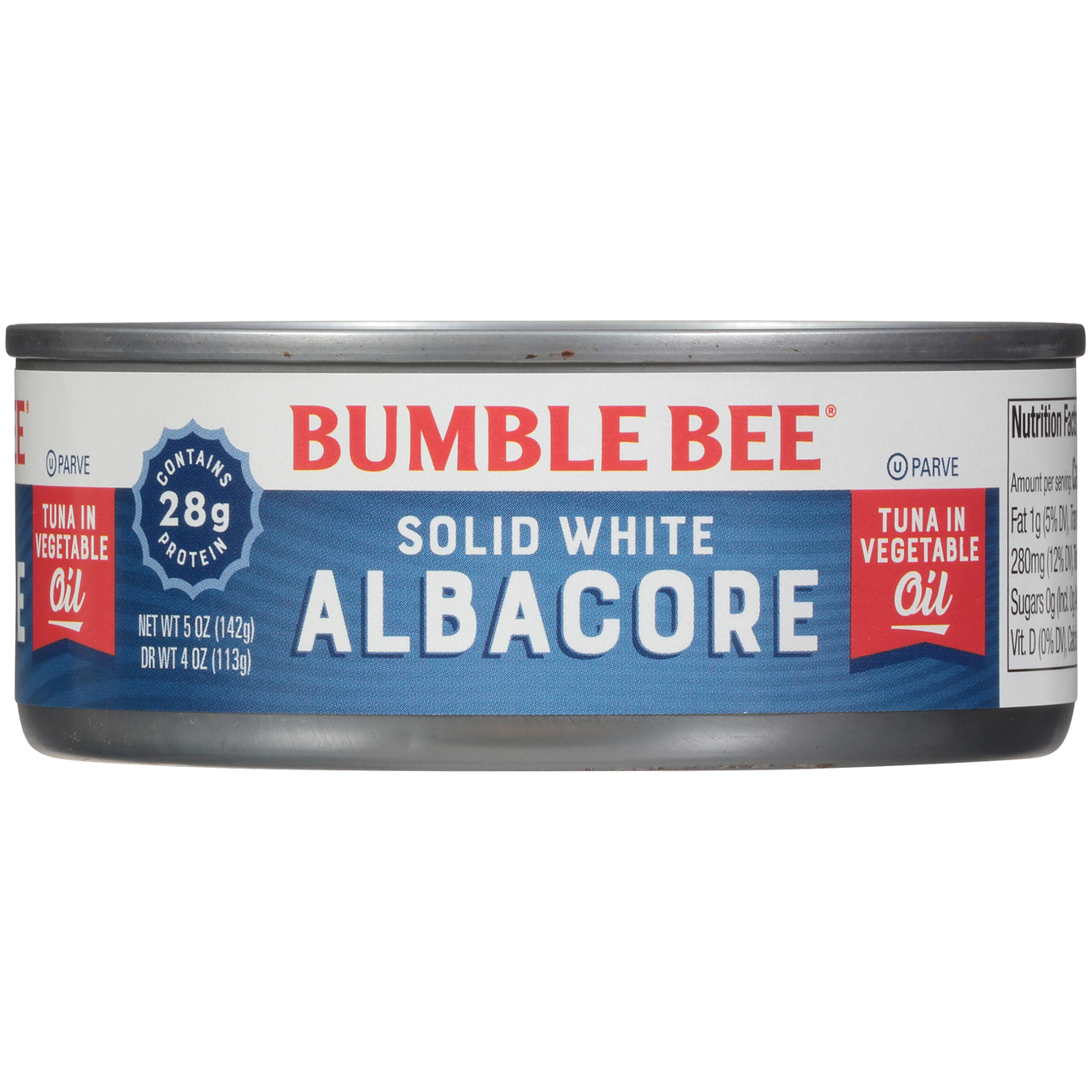 Bumble Bee Solid White Albacore Tuna In Vegetable Oil, 5 Oz Can