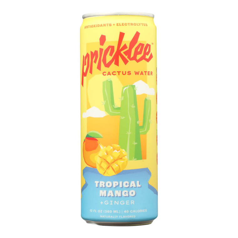 Pricklee Tropical Mango Plus Ginger Cactus Water, 12 Fo